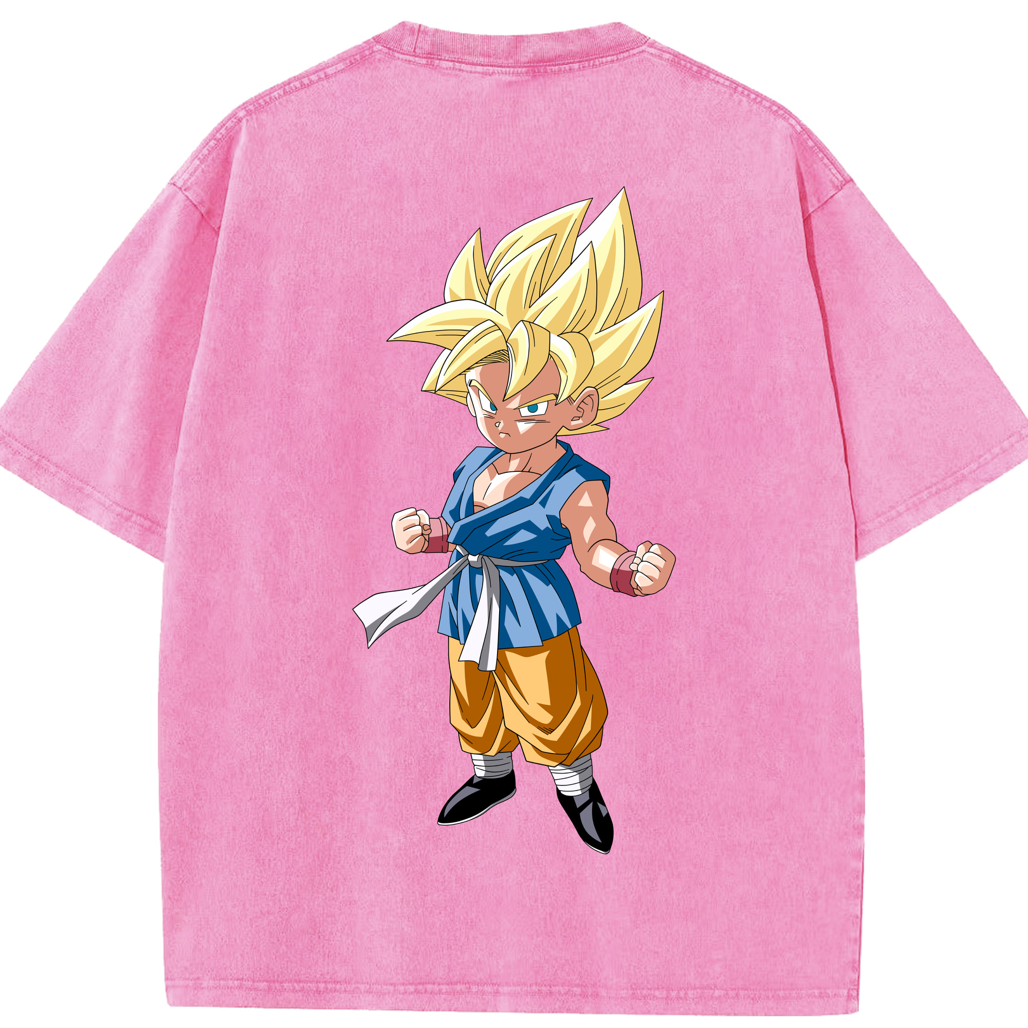 （画像用） ドラゴンボール 孫 悟飯（そんごはん）DRAGON BALL Son Gohan 綿100% ヴィンテージ風 半袖Tシャツ（背面プリント）